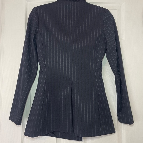 H&M - Women's - Double Breasted Blazer - Dark Blue Pinstripe - Picture 7 of 7